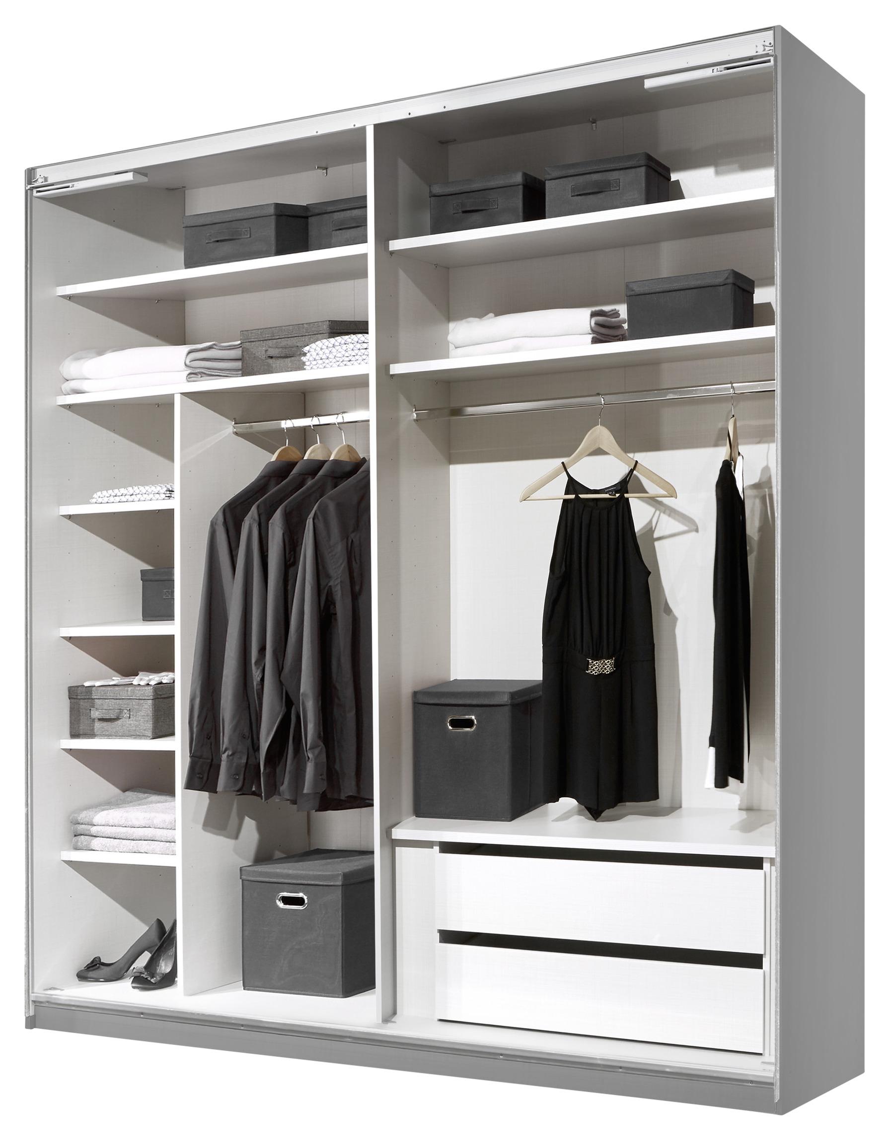 Schwebetürenschrank 188cm Includo, Grau - Grau, MODERN, Holzwerkstoff (188/222/68cm) - MID.YOU