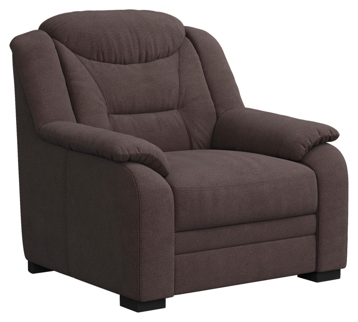 Sessel Marcus Braun B: 97 Cm - Schwarz/Braun, Basics, Textil (97/99/99cm) - MID.YOU