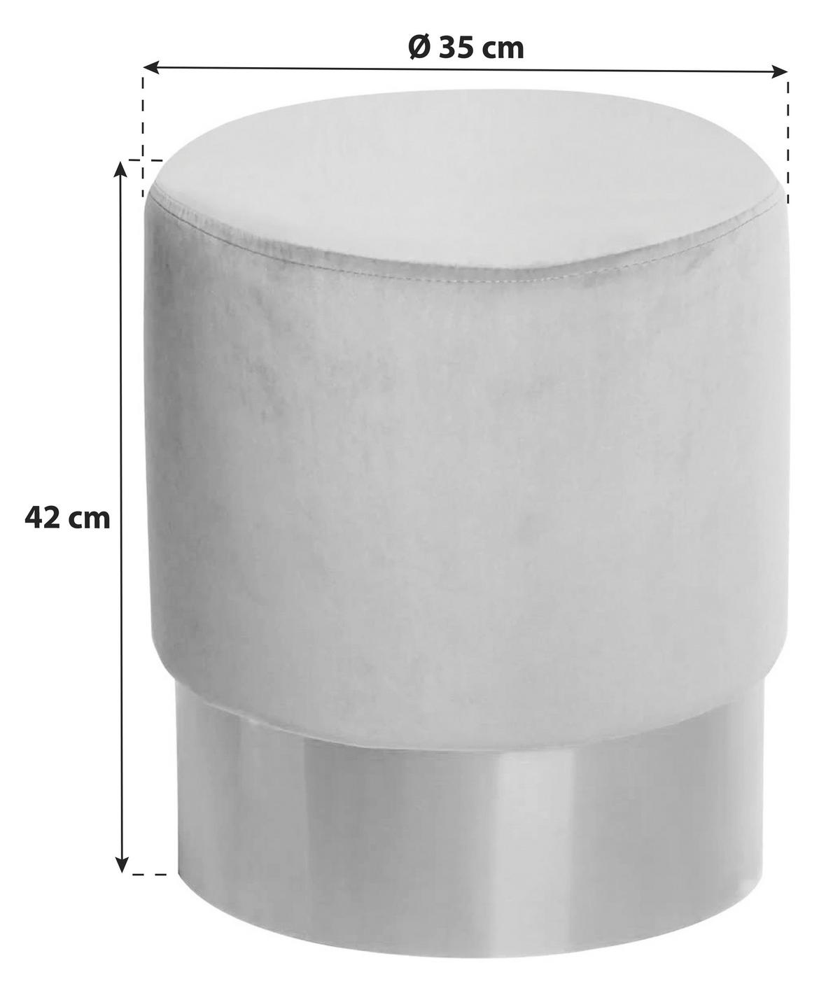 Hocker Nano Samt Dunkelblau/ Goldfarben H: 42c - Goldfarben/Dunkelblau, Basics, Holz/Holzwerkstoff (35/42cm) - Kayoom