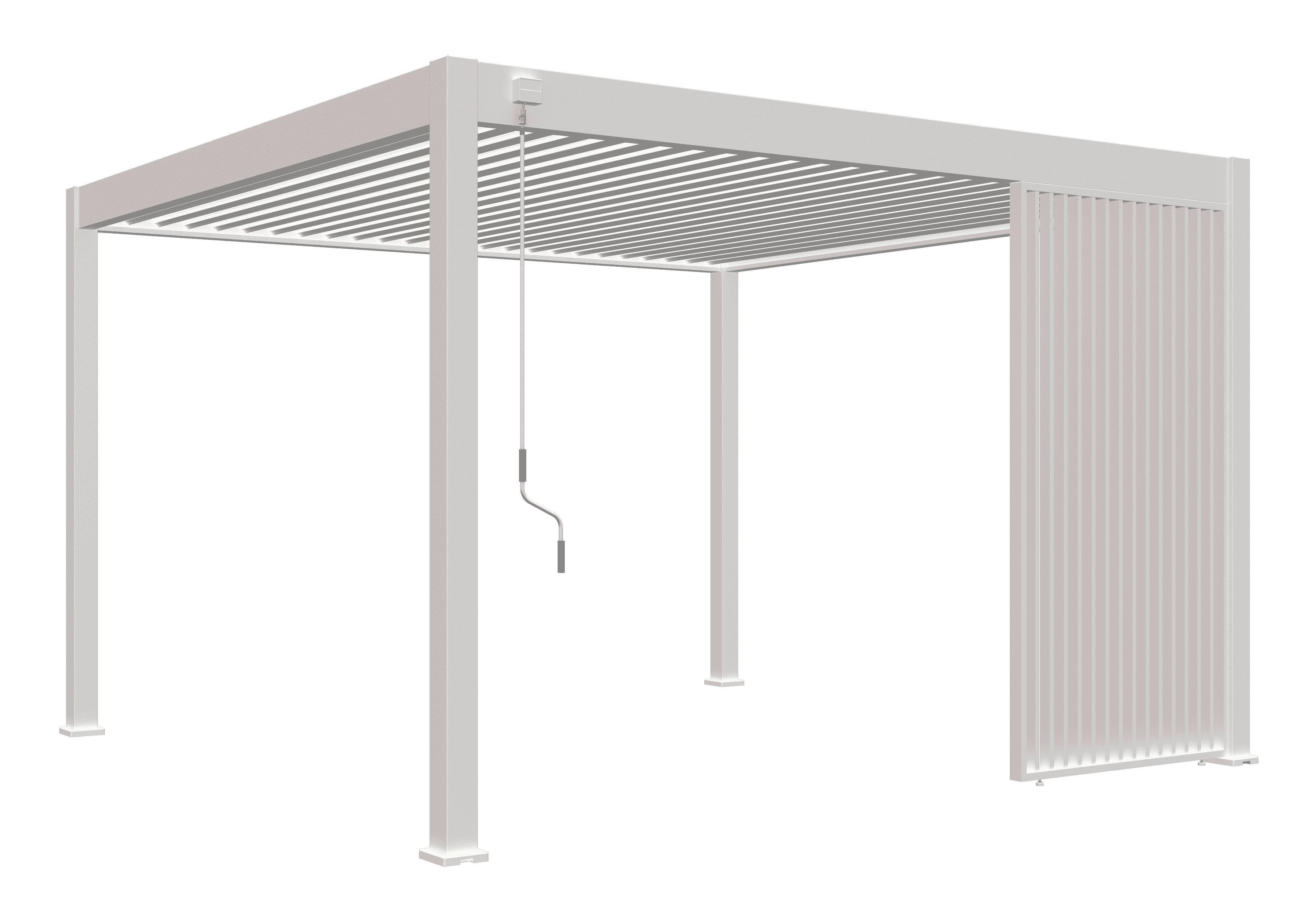 Pavillon-Seitenteil Weide 123cm Weiss - Weiß, Basics, Metall (123/235/10cm)