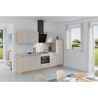 Küchenzeile Win mit Geräte 280 cm Anthrazit / Wildeiche - Wildeiche/Creme, Basics, Holzwerkstoff (280cm) - Express