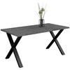 Esstisch Alex Graphitfarben, Schwarz - Schwarz/Graphitfarben, MODERN, Holzwerkstoff/Metall (160/90/78cm) - Livetastic