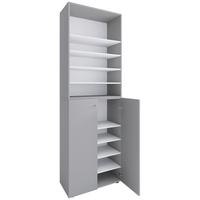 Schuhschrank Lona Grau B: 70 cm - Schwarz/Grau, Design, Holzwerkstoff (70/220/40cm) - MID.YOU