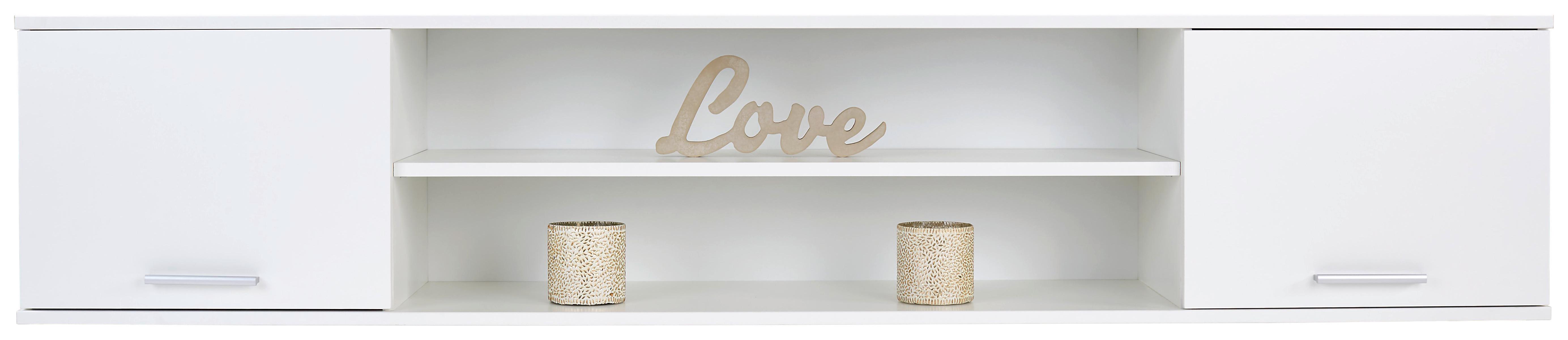 ZÁVĚSNÁ SKŘÍŇKA STAR - bílá/barvy stříbra, Konvenční, kompozitní dřevo/plast (204/40,6/38cm)