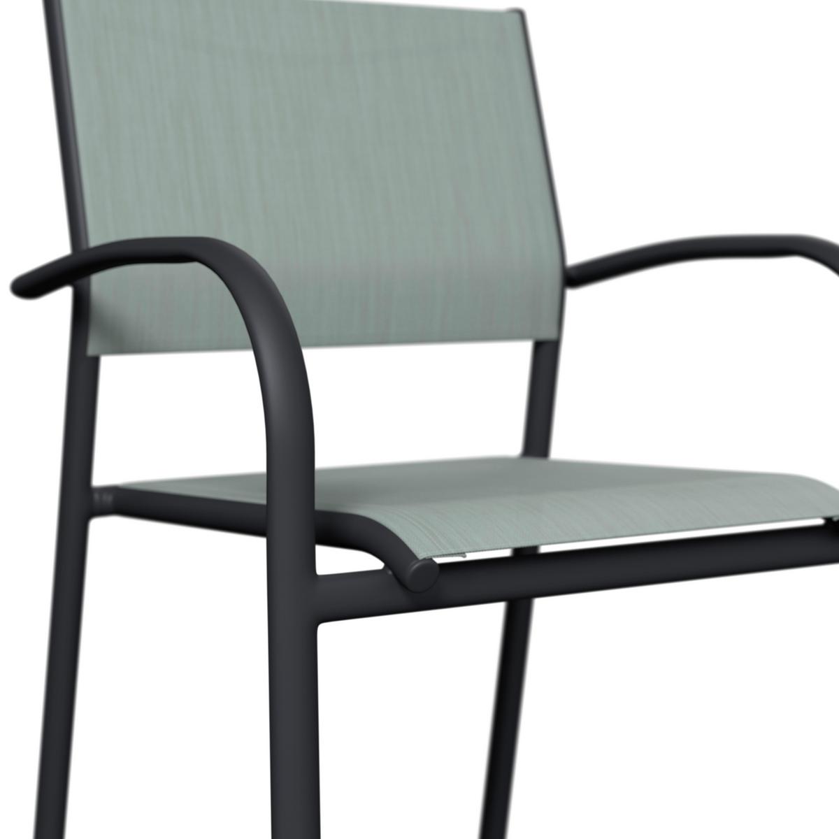 Gartensessel Paris - Anthrazit/Weiß, MODERN, Textil/Metall (57/85/57cm) - Beldano