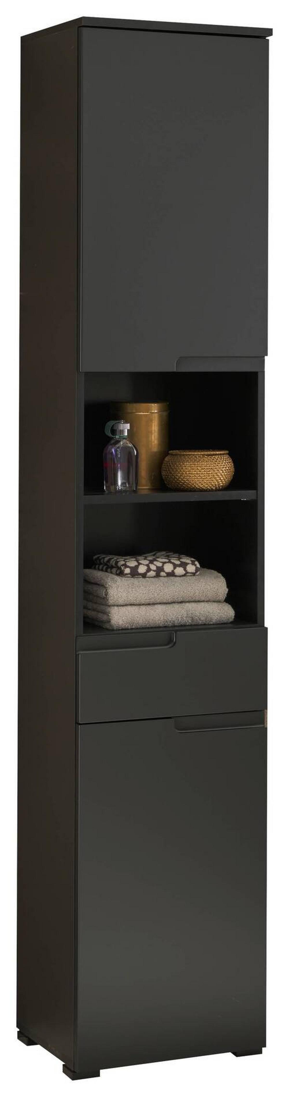 Hochschrank Spice Bxh: 40x191 Cm Schwarz Stehend - Schwarz, MODERN, Holzwerkstoff (40/191/32cm) - MID.YOU