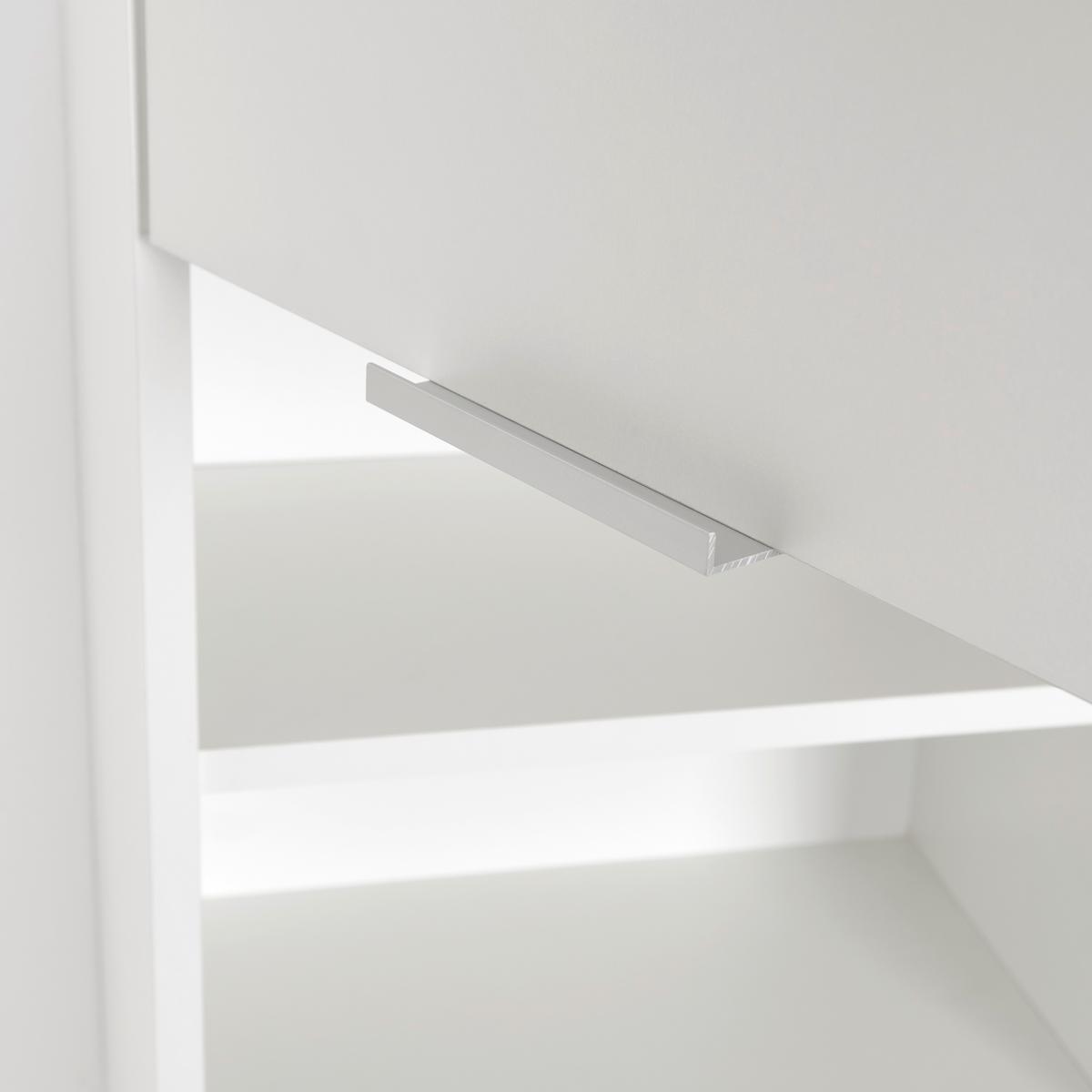Hochschrank mit Echtholzfüßen Turin B: 40 cm Weiß/Beton - Weiß/Grau, MODERN, Holzwerkstoff (40/195/30cm)