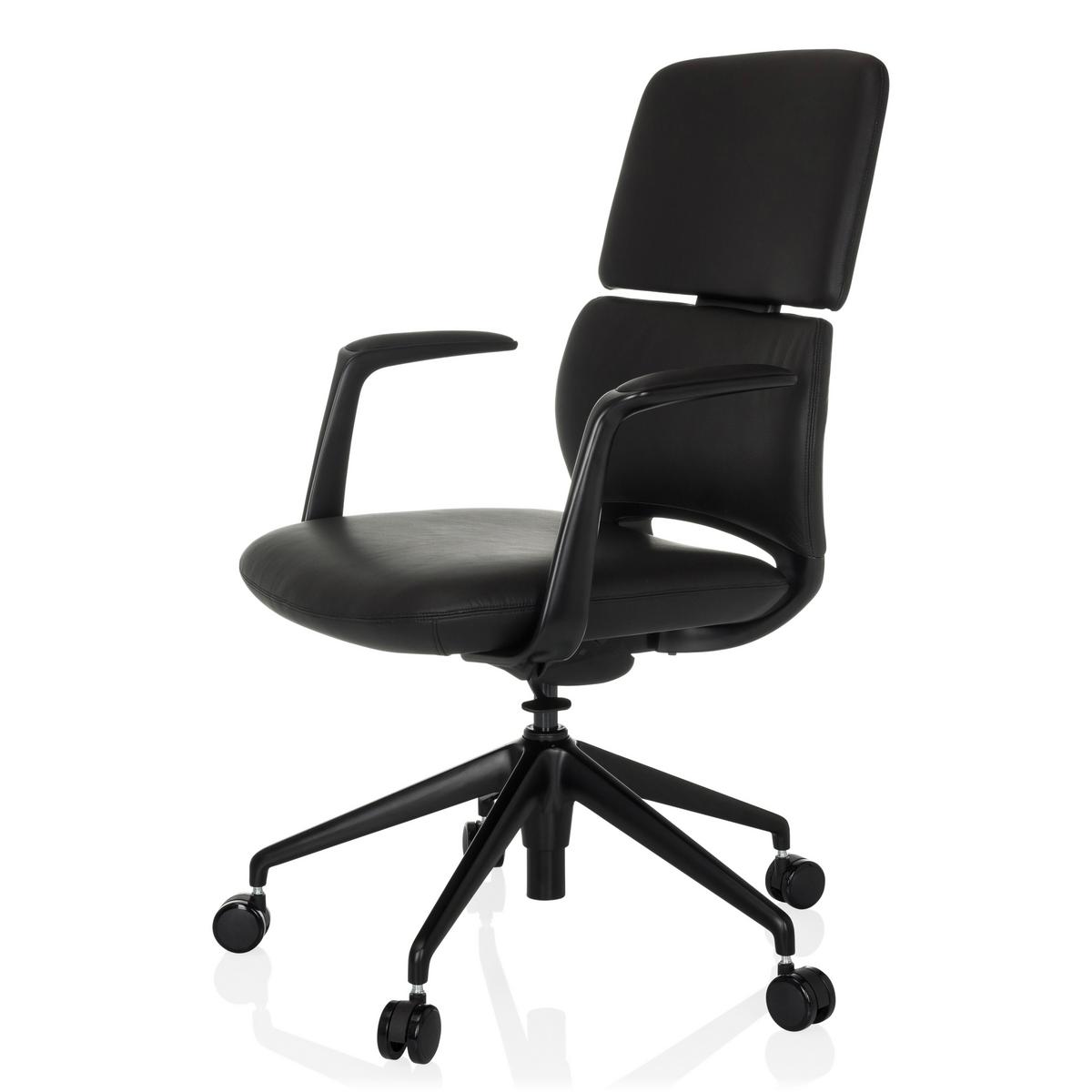 Drehstuhl Schwarz B: 62 cm - Schwarz, MODERN, Leder/Kunststoff (62/98-108/60cm) - MID.YOU