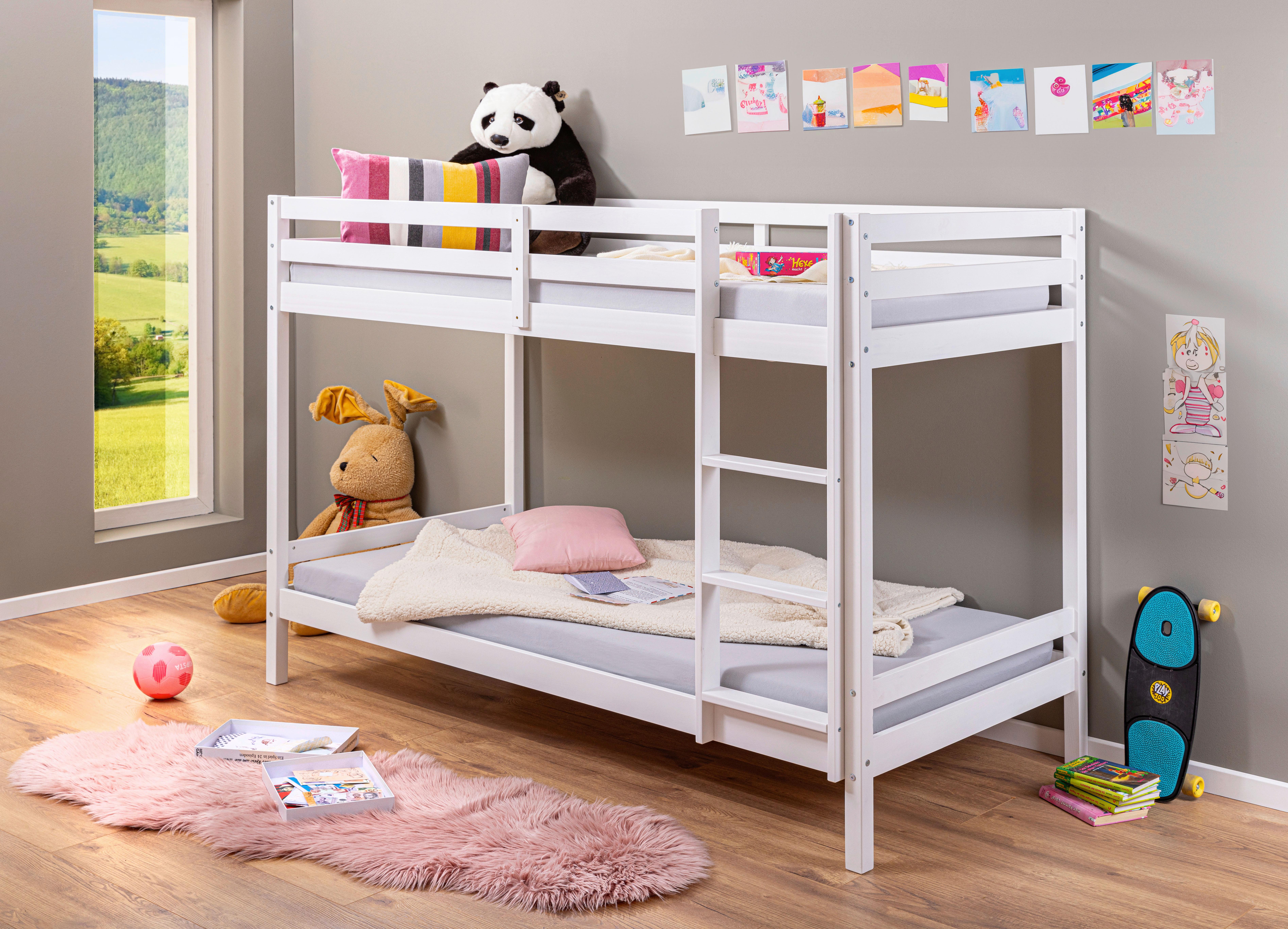 Emeletes Ágy Small Cloud - fehér, Modern, fa (90/200cm) - MID.YOU