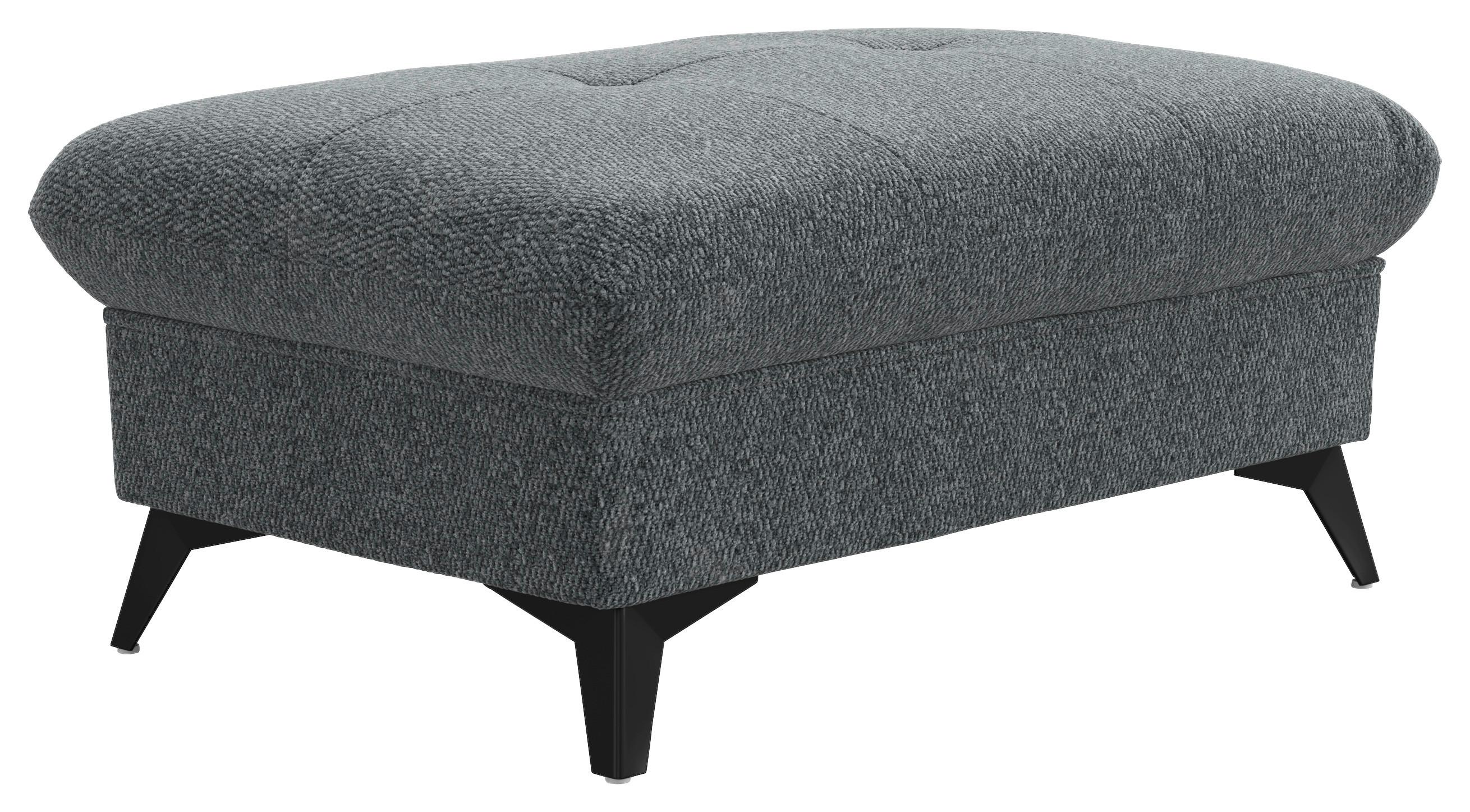 Hocker Hudson Chenille dunkelgrau, B: 102cm - Dunkelgrau/Schwarz, KONVENTIONELL, Textil (102/45/65cm) - Sembella
