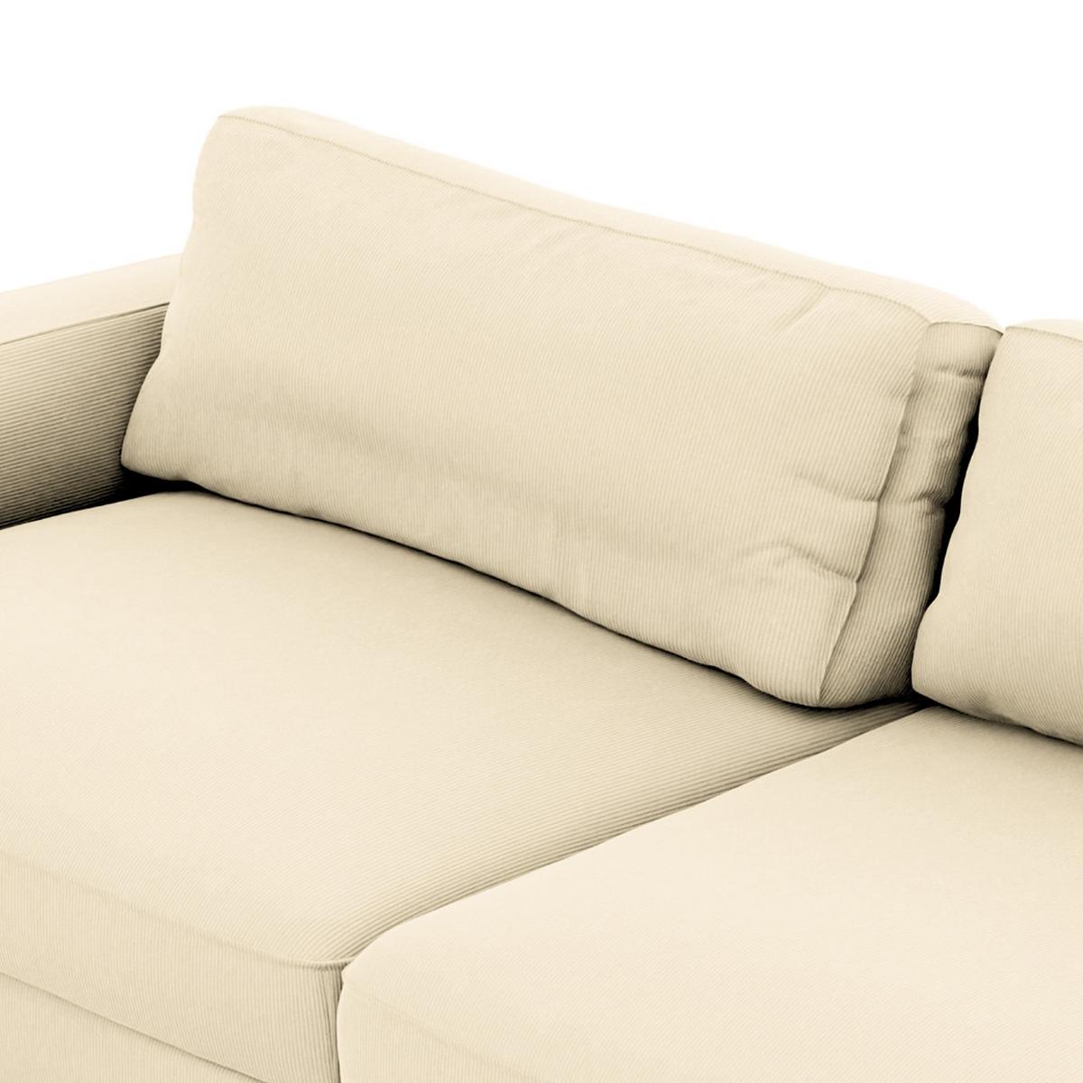 Bigsofa Bourbon, Creme B: 264 Cm - Creme/Schwarz, MODERN, Textil (264/84/125cm) - Trendmanufaktur