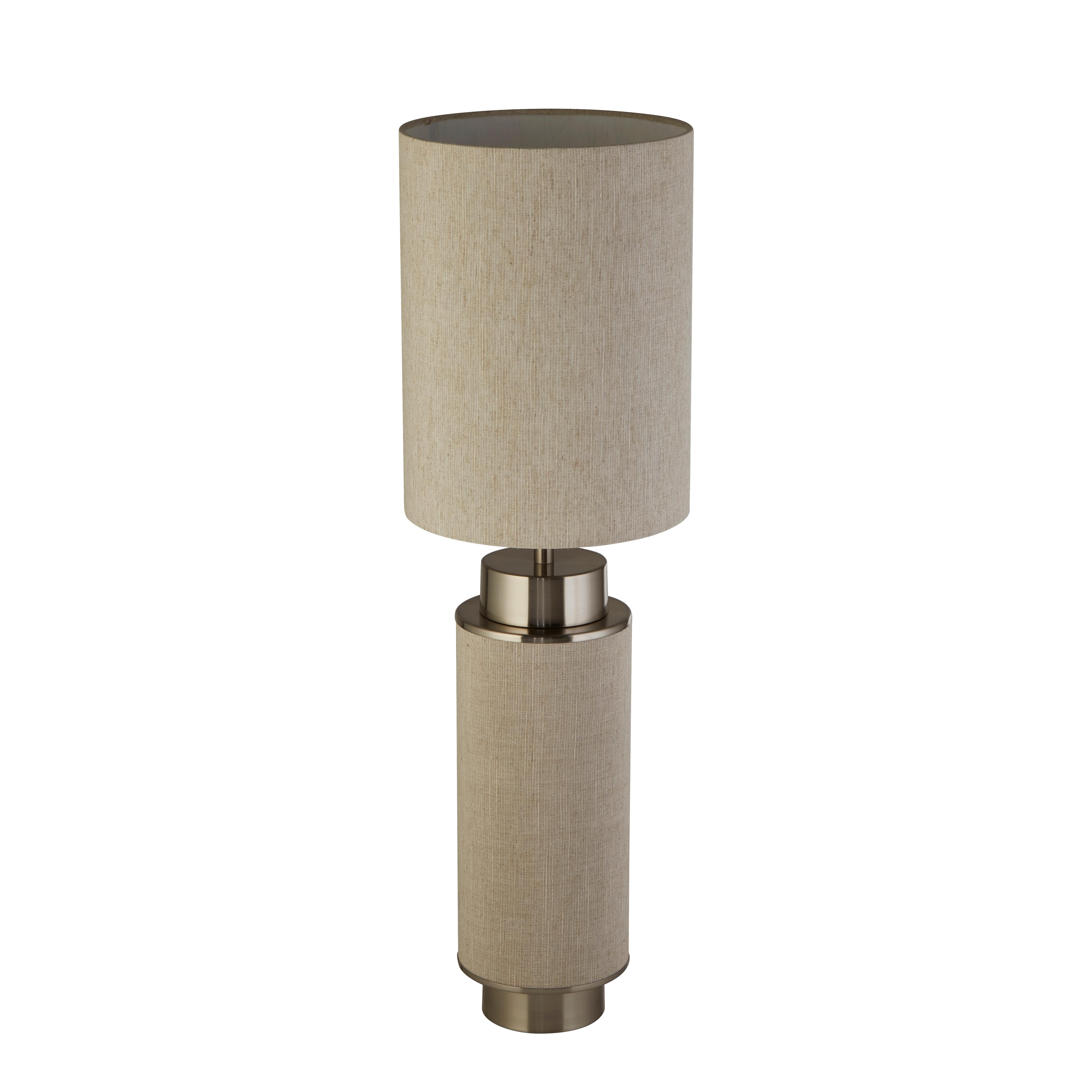 Tischleuchte Flask Eu59041sn - Nickelfarben, LIFESTYLE, Kunststoff/Textil (22/22/72cm)