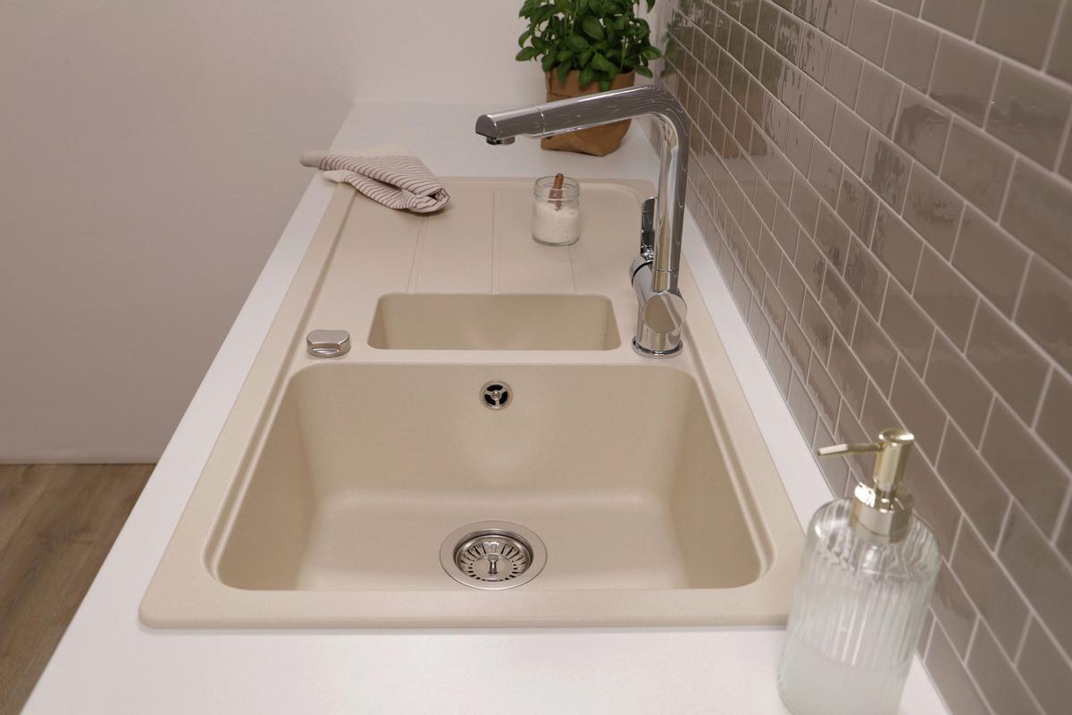 Spüle Austin Creme B: 100 cm - Creme, Design, Stein (100/20/50cm) - Respekta