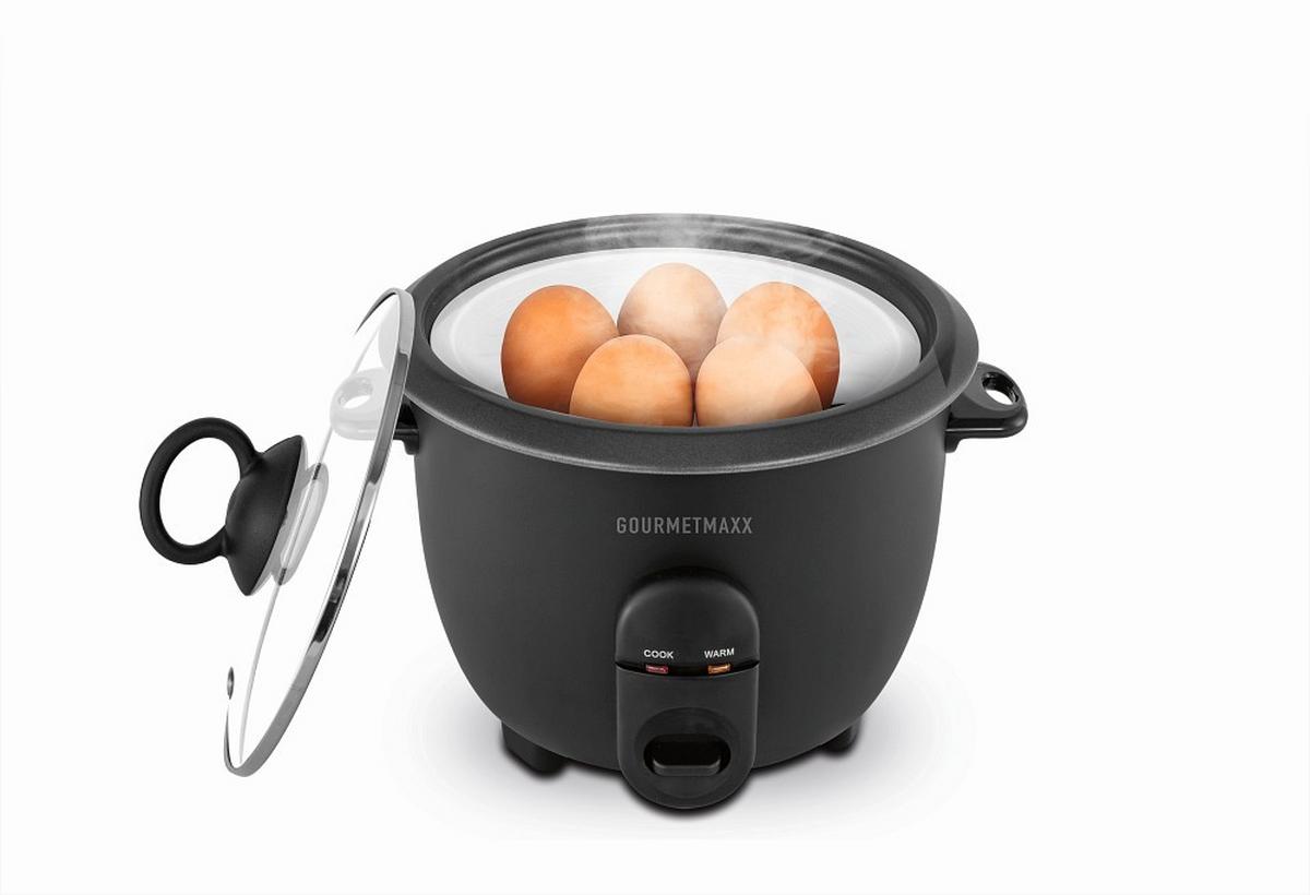 REISKOCHER 400W, 1 Liter Garraum - Schwarz, Basics, Glas/Kunststoff (24/25,5/24cm) - GOURMETMAXX