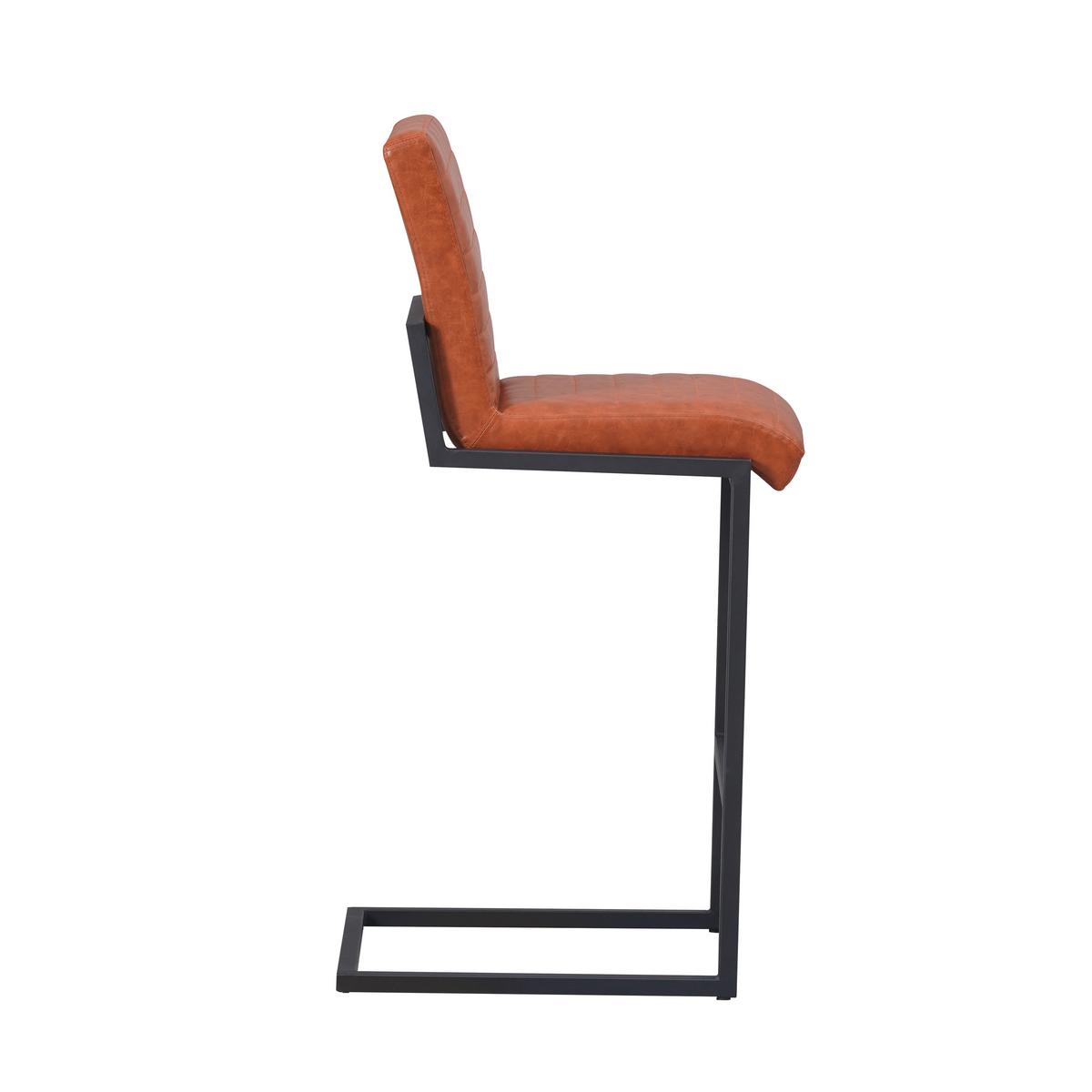 Barhocker-Set Donny Cognac B: 54 cm - Cognac/Schwarz, MODERN, Textil/Metall (54/100/58cm) - MID.YOU