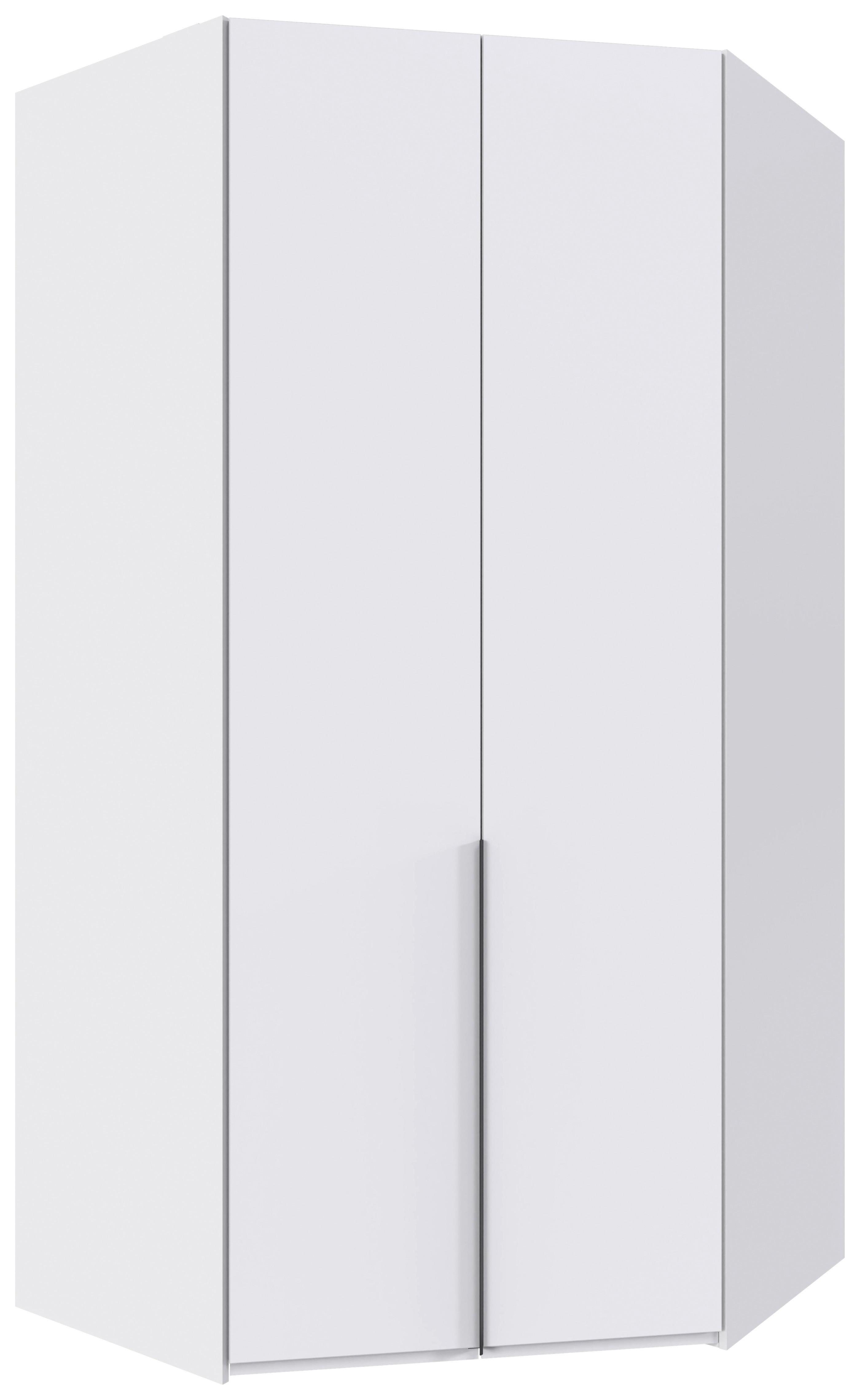 Eckkleiderschrank Ny A Black, Weiß B: 120 cm - Weiß, MODERN, Holzwerkstoff (120/236/120cm) - MID.YOU