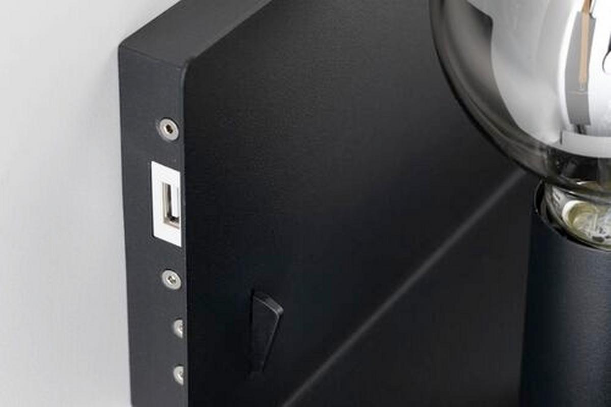 Wandleuchte Devara 1-flammig Mit Usb-Anschluss - Schwarz, LIFESTYLE, Metall (40/13cm) - Paulmann