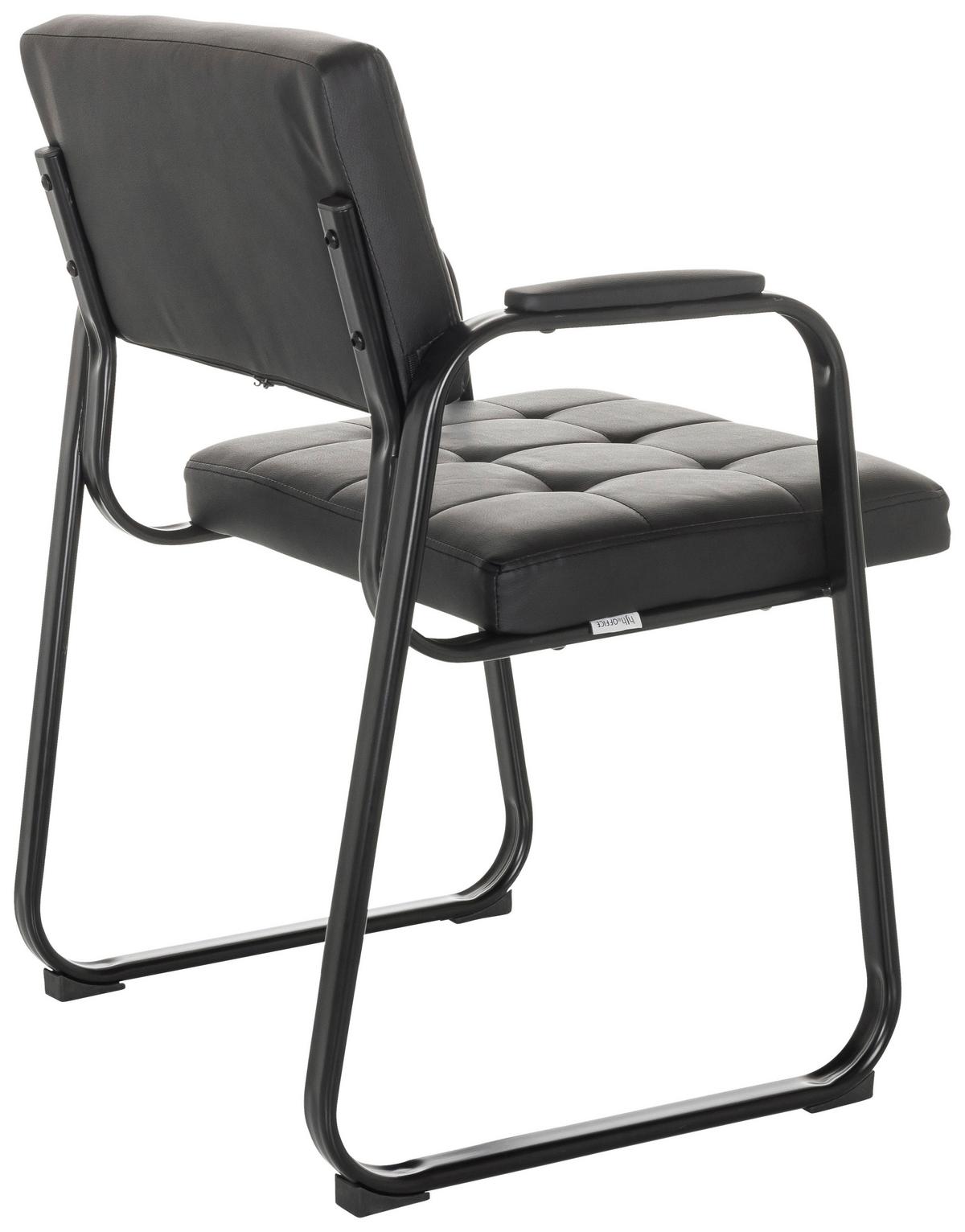 Besucherstuhl Zanta B Pu - Schwarz, Basics, Textil/Metall (58/79/55cm) - MID.YOU