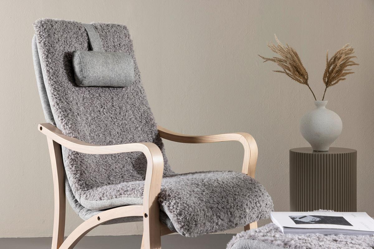 Armlehnstuhl Faro Eichefarben/Hellgrau B: 60cm - Eichefarben/Hellgrau, MODERN, Holz/Textil (60/107/89cm) - Livetastic