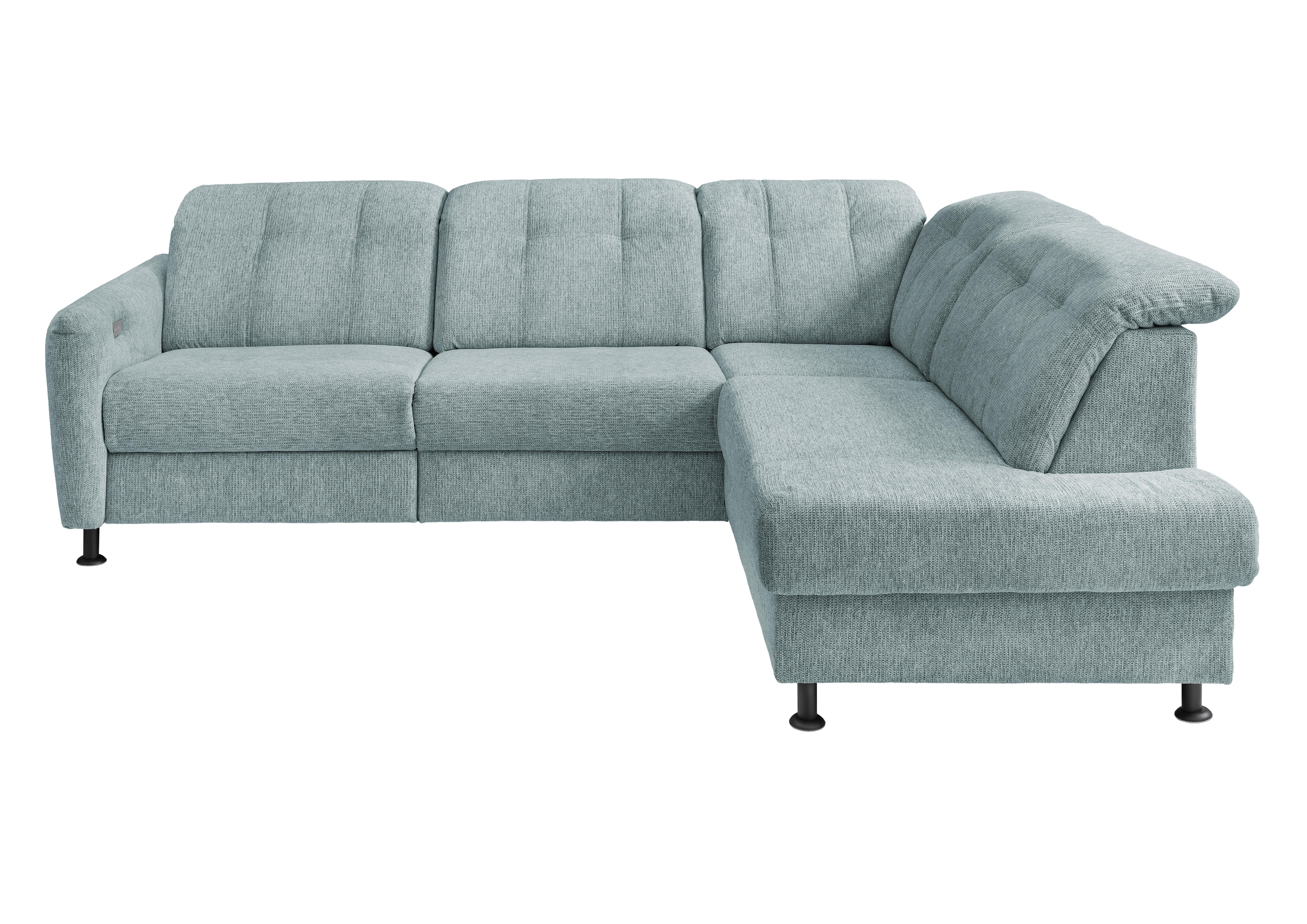 Ecksofa Minori Chenille Blau, S: 270x198 cm - Blau/Schwarz, MODERN, Textil (270/198cm) - Livetastic
