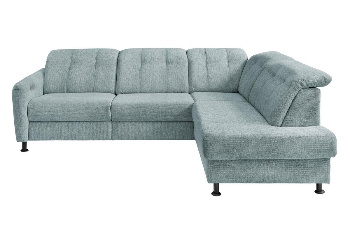 Ecksofa Minori Chenille Blau, S: 270x198 Cm - Blau/Schwarz, MODERN, Textil (270/198cm) - Livetastic