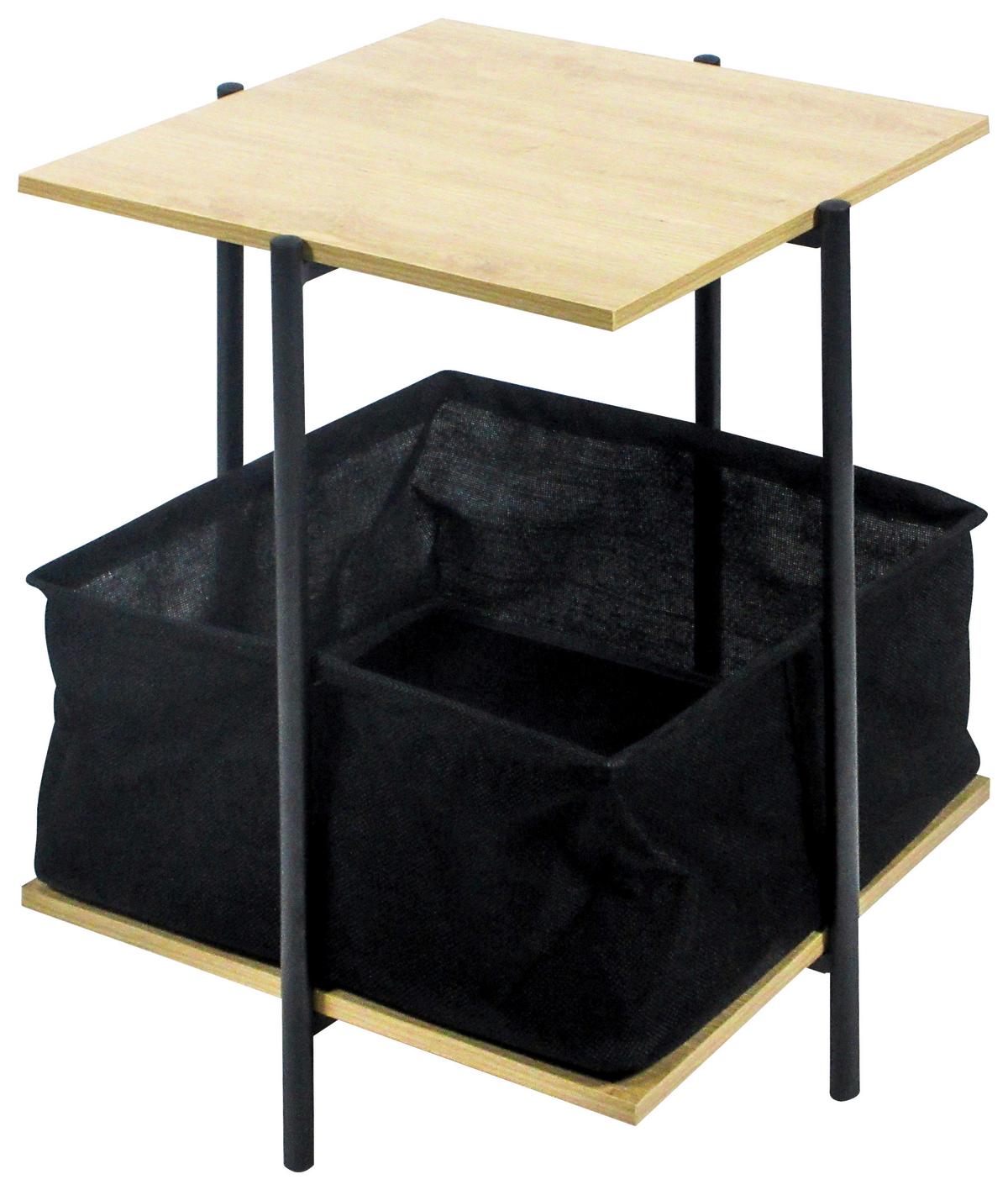 Beistelltisch Carmen - Schwarz/Naturfarben, MODERN, Holzwerkstoff/Textil (41/52/41cm)