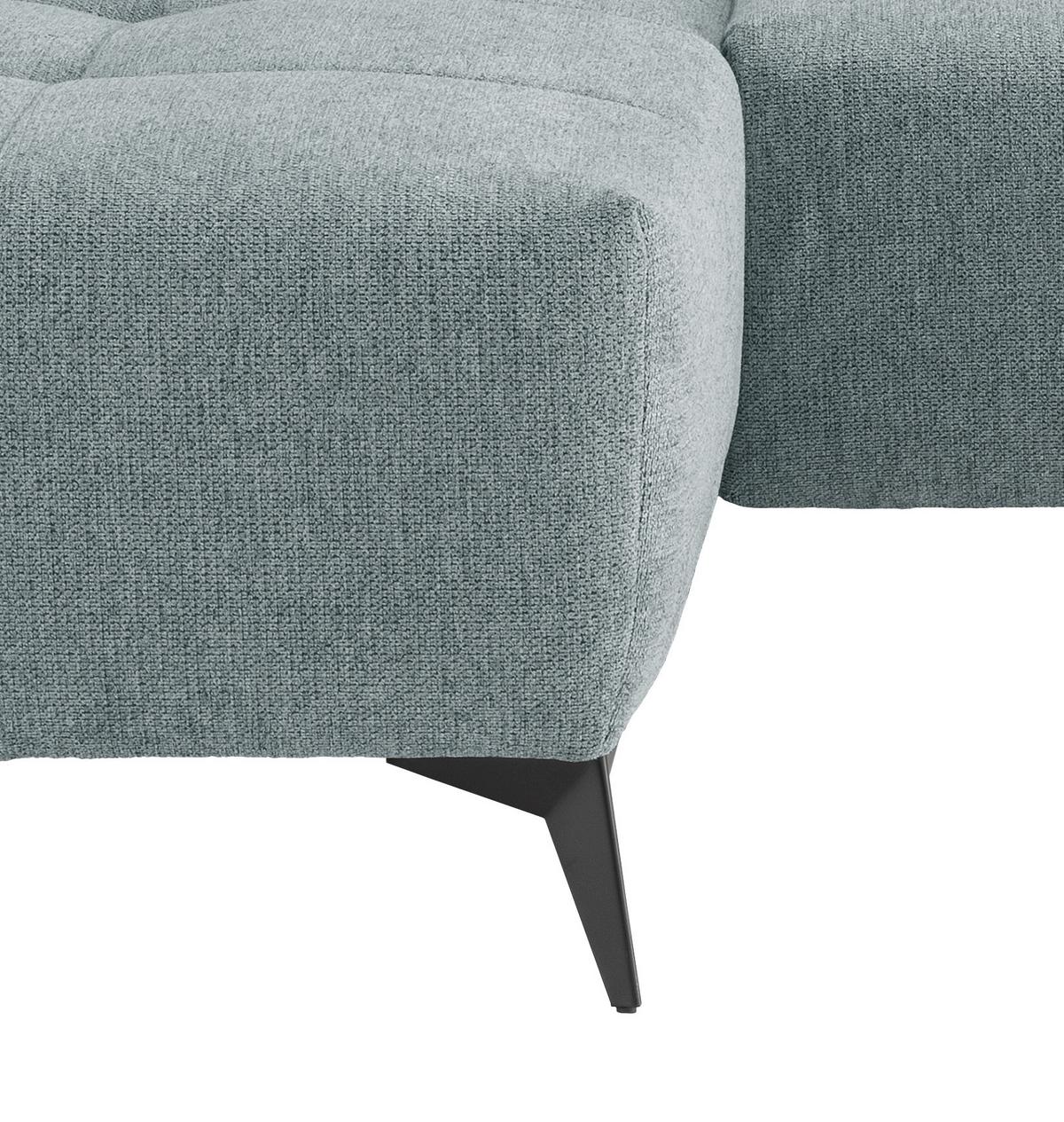 Ecksofa mit USB Anschluss Sano, Mintgrün, S: 180x258 cm - Schwarz/Mintgrün, MODERN, Textil (180/258cm) - Livetastic