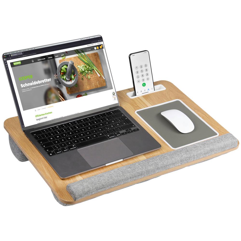 LAPTOPUNTERLAGE Kunststoff/Holzwerkstoff - Hellbraun/Grau, Basics, Holzwerkstoff/Kunststoff (55,5cm) - Kesper