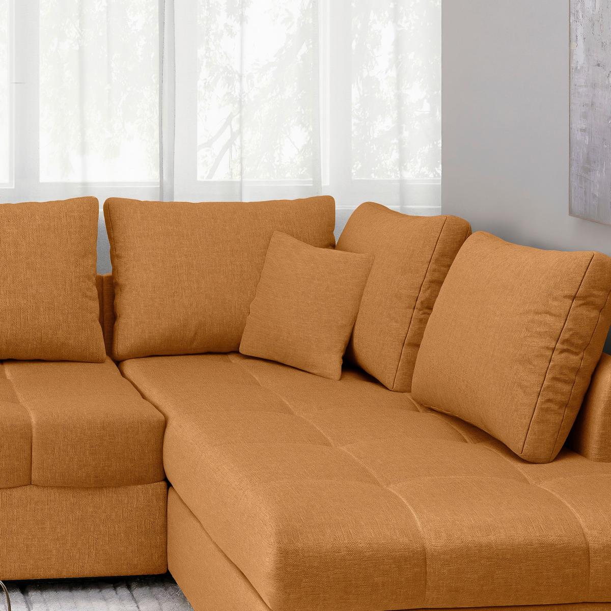 Eckschlafsofa Alvito Goldfarben S: 298x202cm - Goldfarben/Schwarz, MODERN, Textil (298/202cm) - MID.YOU