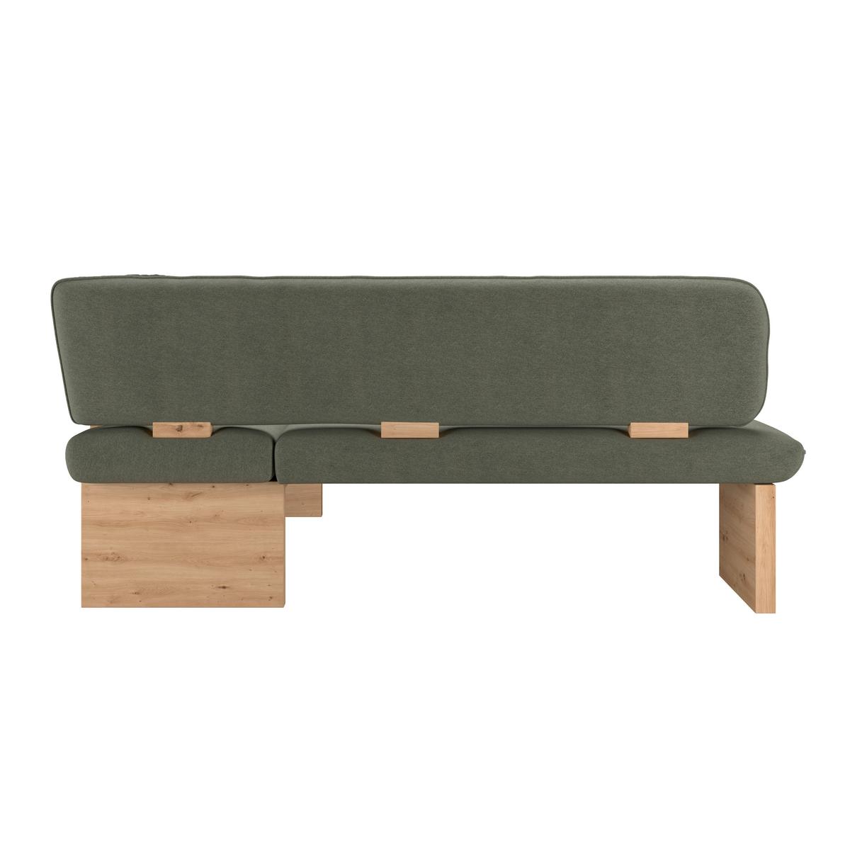 Eckbank Beluna Ii Webstoff Grün, B: 232cm - Eichefarben/Grün, KONVENTIONELL, Holz/Textil (232/170cm) - James Wood