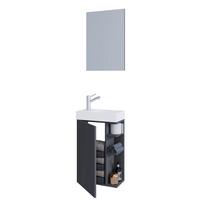 Gästebad Lumia - Anthrazit/Weiß, MODERN, Glas/Keramik (40cm) - MID.YOU