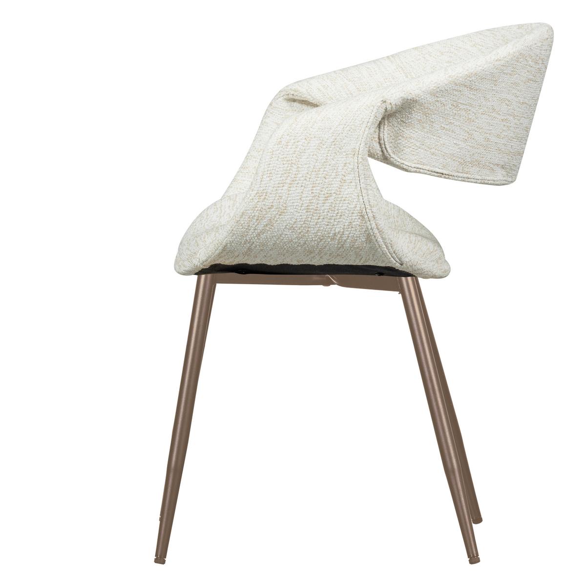 Armlehnstuhl-Set Yossi Natur-/Kupferfarben B: 57cm - Naturfarben/Kupferfarben, MODERN, Textil/Metall (57/78/57cm) - Livetastic