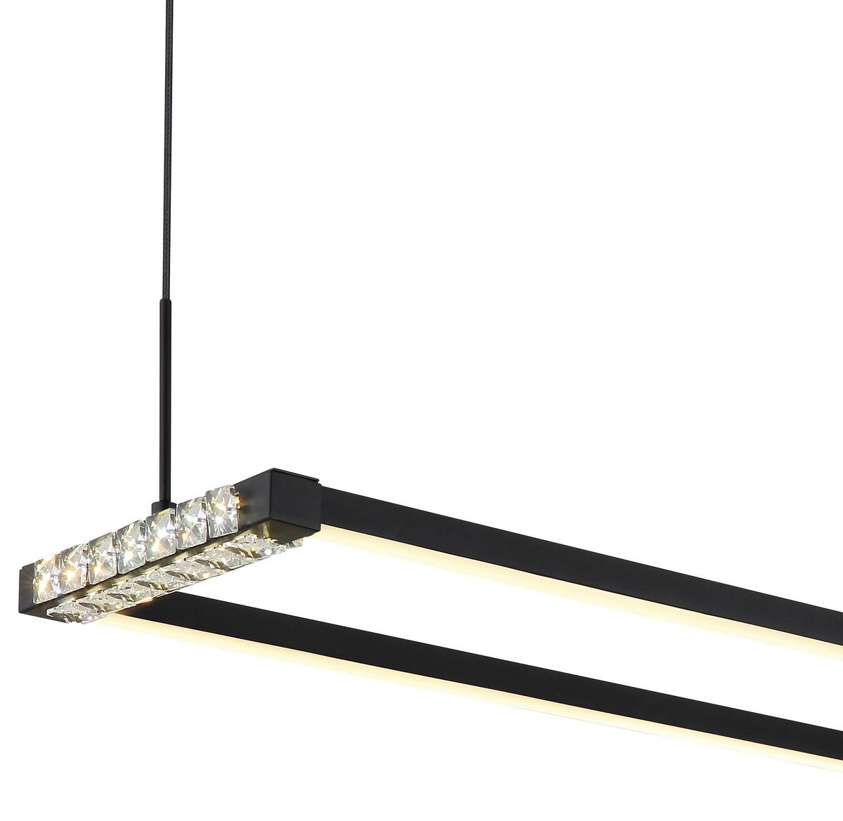 Led-hängeleuchte 67164h - Klar/Schwarz, Design, Kunststoff/Metall (102,5/20,6/150cm) - Globo