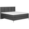 Boxspringbett Mit Topper 180x200 Cm Graz, Dunkelgrau - Dunkelgrau/Alufarben, MODERN, Textil (180/200cm) - MID.YOU