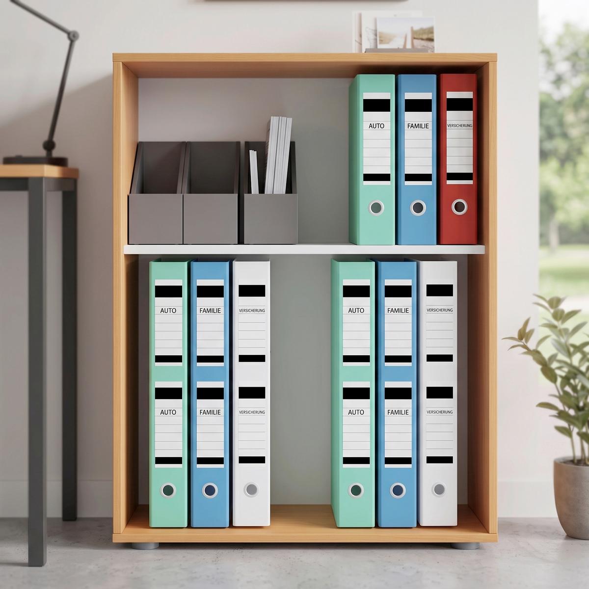 REGÁL NA DOKUMENTY LONA L - černá/barvy buku, Basics, kompozitní dřevo/plast (70/74/37cm) - P & B
