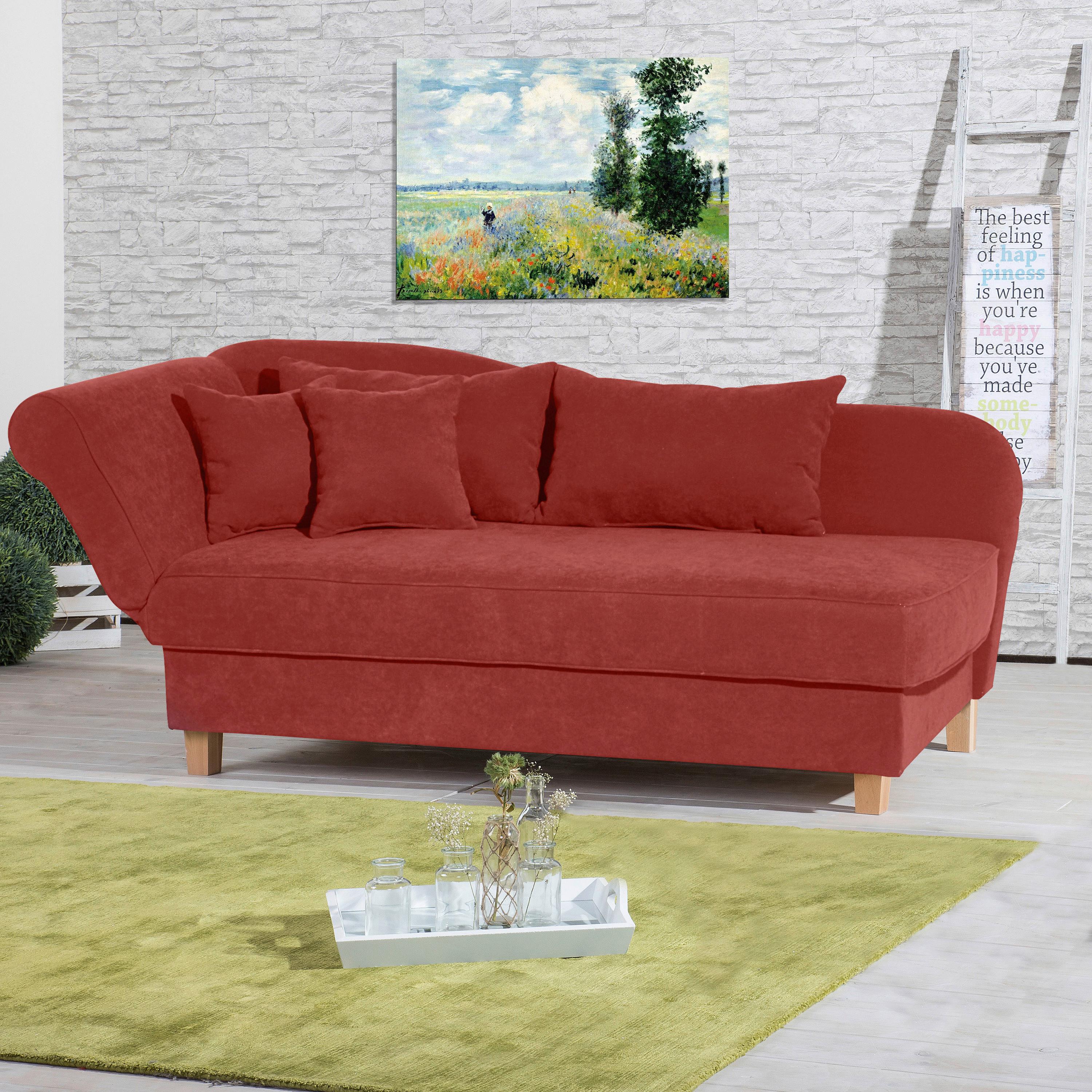 Recamiere Selma Terracotta Li. Mit Bettkasten+schlaffunktion - Buchefarben/Terracotta, Design, Textil (190/88/82cm) - Max Winzer
