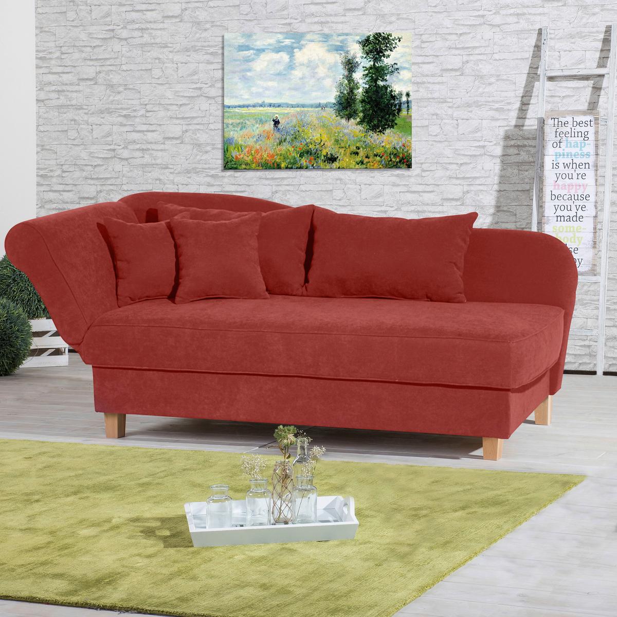 Recamiere Selma Terracotta Li. mit Bettkasten+schlaffunktion - Buchefarben/Terracotta, Design, Textil (190/88/82cm) - Max Winzer