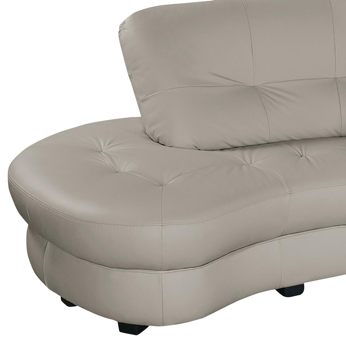 Ecksofa Bretania Hellgrau, S: 113x300 cm - Hellgrau/Schwarz, Design, Leder/Textil (113/300cm) - Livetastic