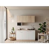 MINIKÜCHE Ingrid, Weiß B: 150 cm - Eichefarben/Weiß, Design, Holzwerkstoff (150cm) - Respekta