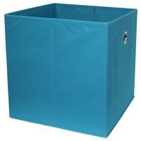 SKLÁDACÍ KRABICE CUBI - petrolej, Moderní, kompozitní dřevo/textil (32/32/32cm)