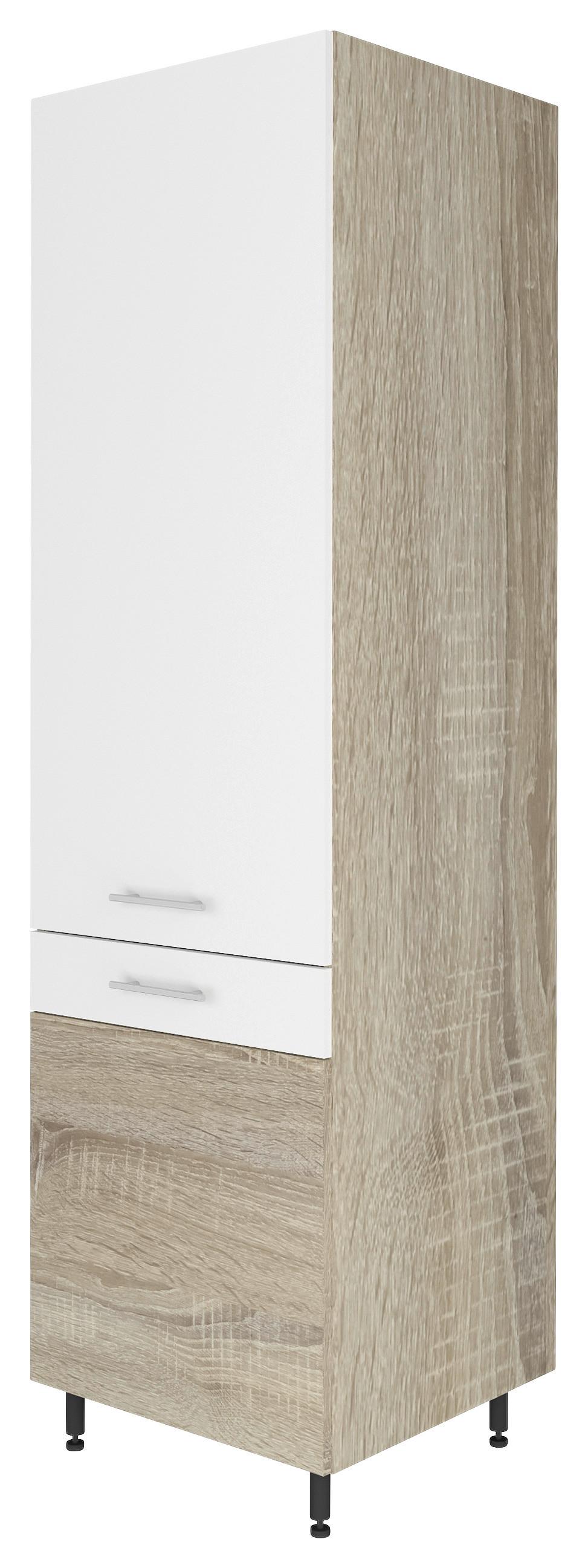 Szekrény Beépíthető Gépekhez Corina - Sonoma tölgy/szürke, Modern, műanyag/faalapú anyag (60/215/58cm)