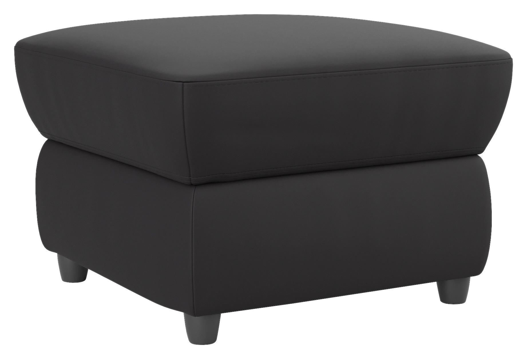 Polsterhocker Boston Schwarz Lederlook - Schwarz, KONVENTIONELL, Textil (68/45/68cm) - Livetastic