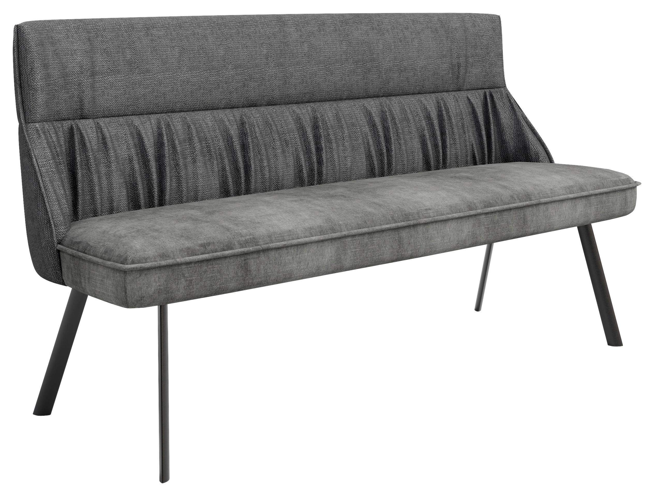 Sitzbank California - Anthrazit/Schwarz, MODERN, Textil/Metall (180/88/63cm) - MID.YOU