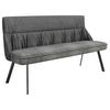 Sitzbank California - Anthrazit/Schwarz, MODERN, Textil/Metall (180/88/63cm) - MID.YOU