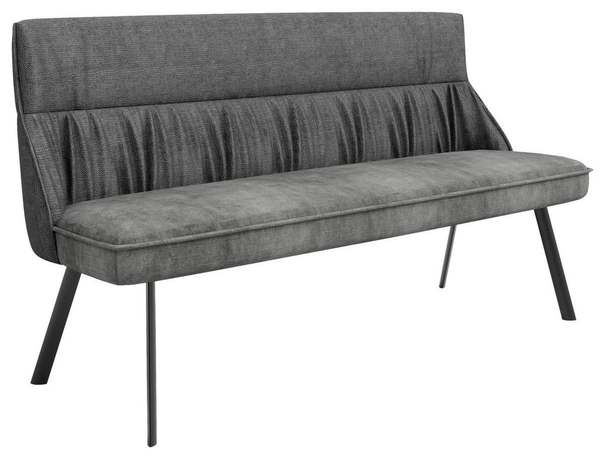 Sitzbank California - Anthrazit/Schwarz, MODERN, Textil/Metall (180/88/63cm) - MID.YOU