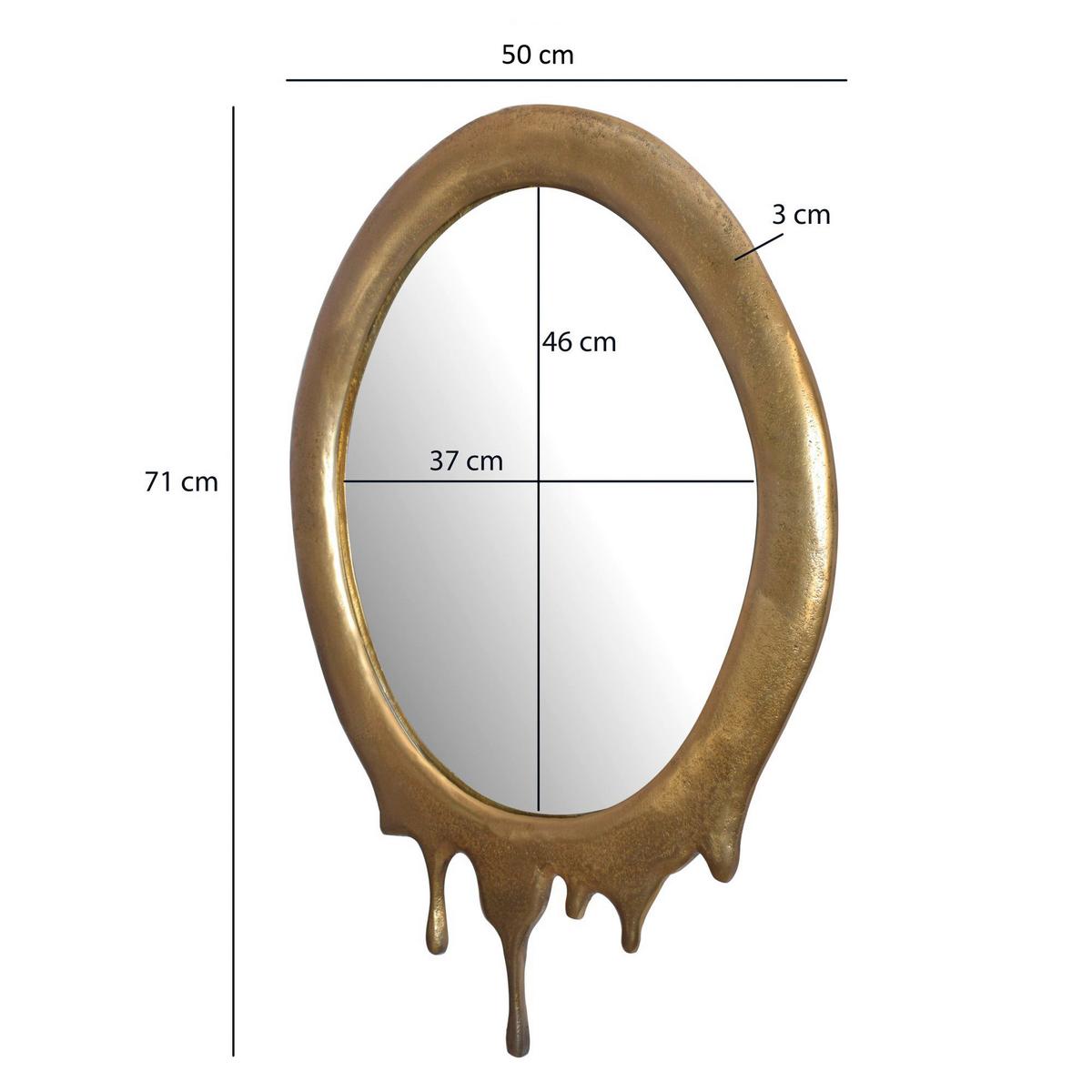 Wandspiegel Goldfarben B: 50 cm - Goldfarben, Design, Glas/Metall (50/71/3cm) - MID.YOU