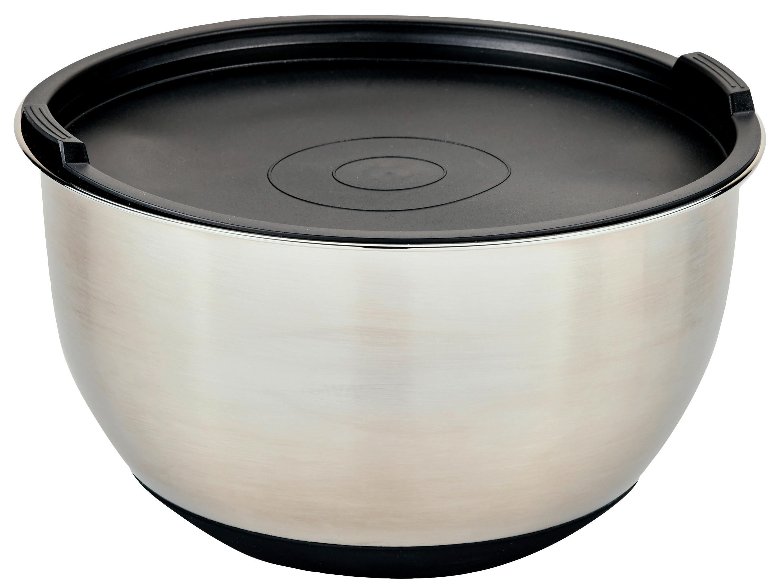 Rührschüssel Edelstahlfarben/Schwarz L:18cm - Edelstahlfarben/Schwarz, Basics, Kunststoff/Metall (18/18/9,8cm)