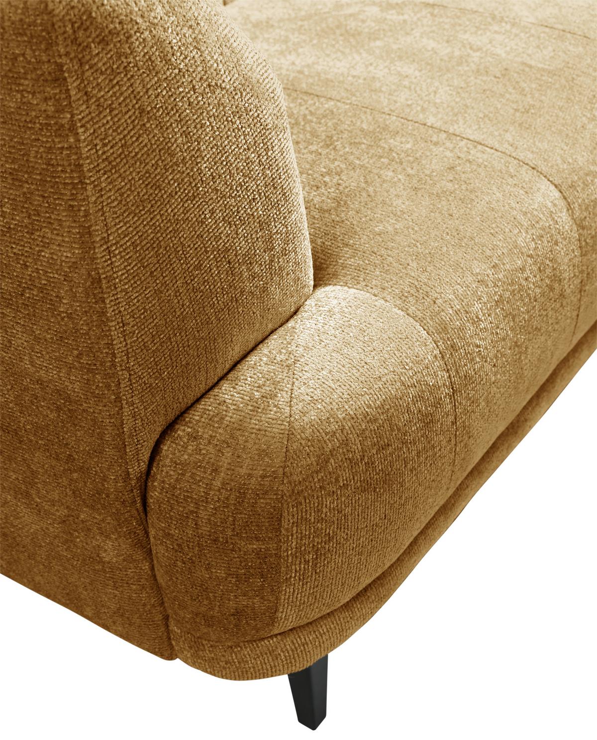 2-sitzer-sofa Lou Goldfarben/schwarz, 166 Cm - Goldfarben/Schwarz, Design, Textil (166/77/106cm) - MID.YOU