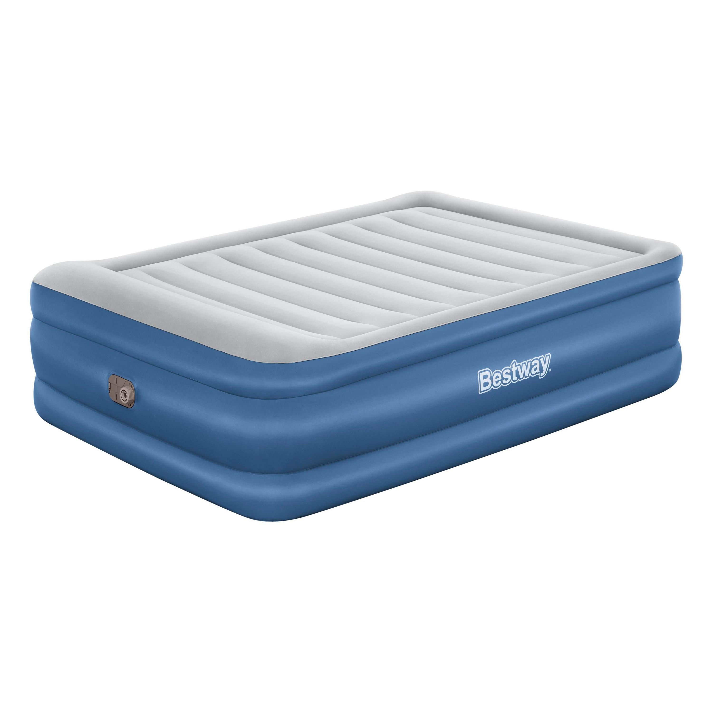 Luftbett Stefan 203x152x61 Cm Bis 300kg, Inkl. Pumpe - Dunkelblau/Grau, KONVENTIONELL, Kunststoff/Metall (203/152/61cm) - Bestway