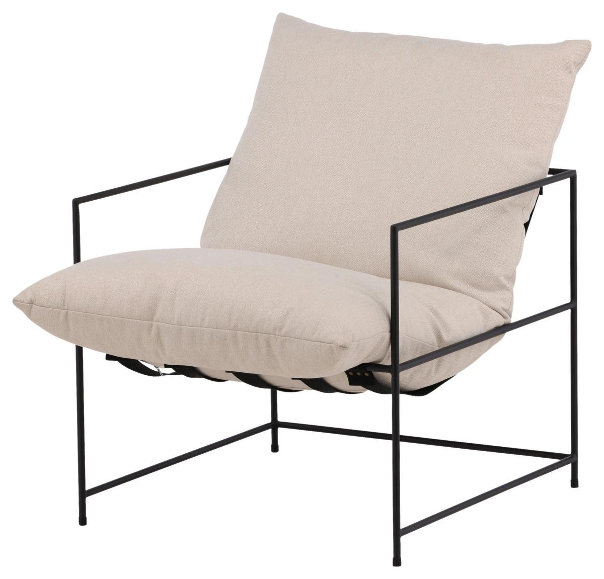 Sessel Sedalia - Weiß, Design, Textil/Metall (68.5/97.5/90cm) - Livetastic